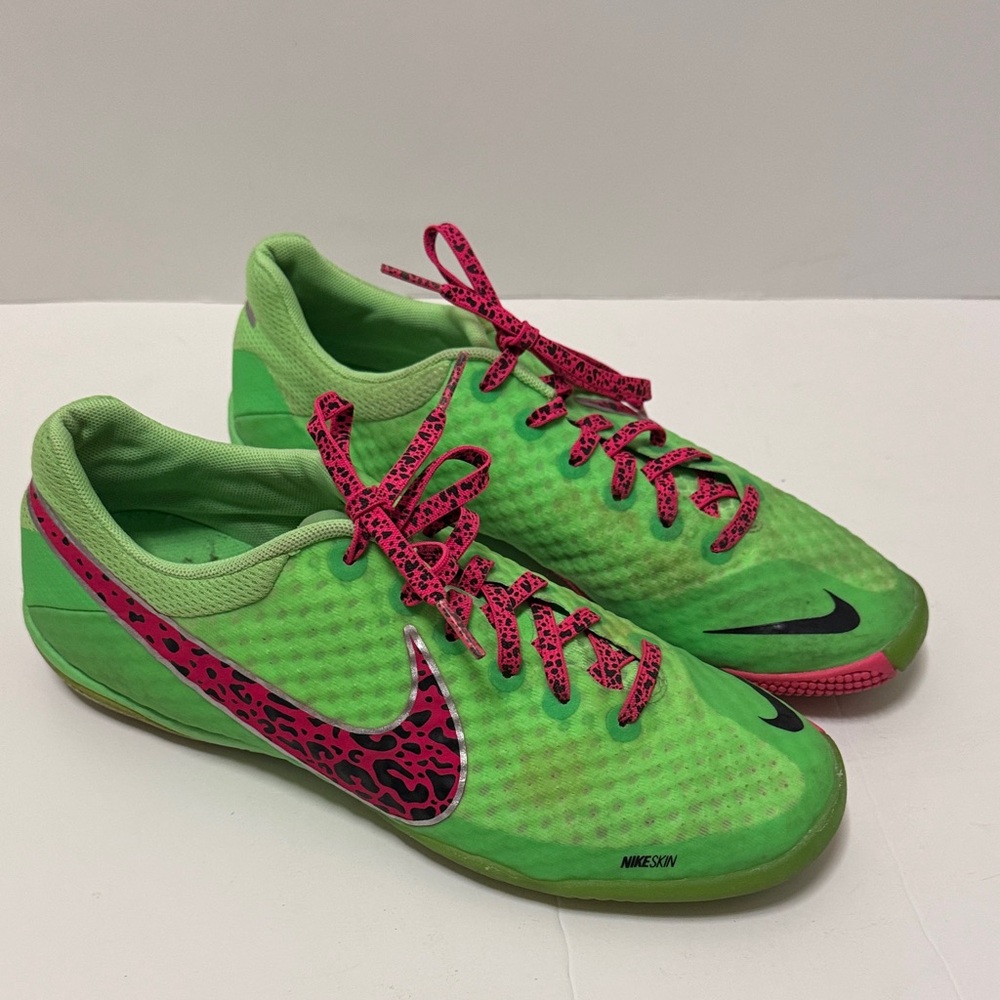 Nike Women’s Bright Green Athletic Shoes with Pink Accents